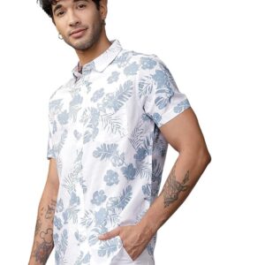 Men's Cotton Blend Stitched Solid Half Sleeve Shirt