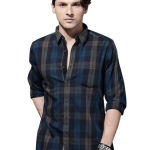Men's Regular Fit Checks Cotton Casual Shirt for Men Full Sleeves